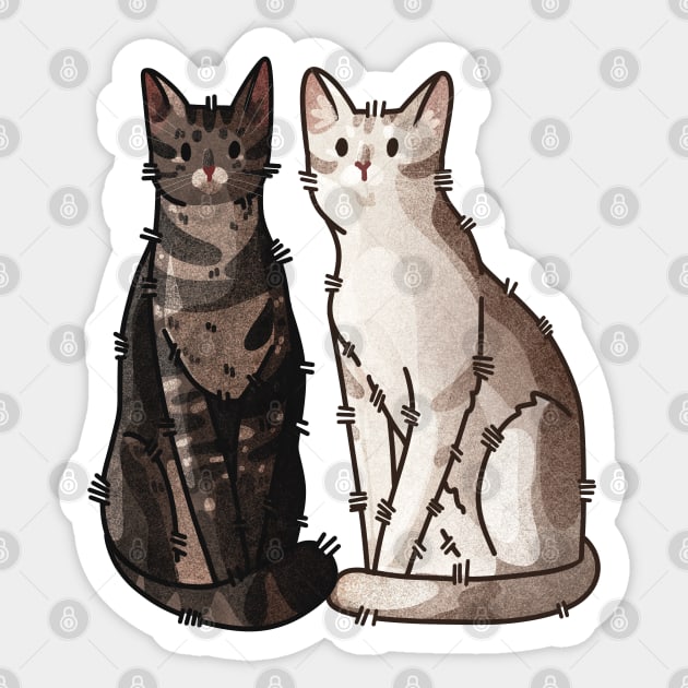 Two Singapura Cats Sticker by Feline Emporium